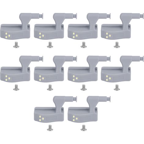 Set of 10 LED lights with hinge sensor for cabinet, cupboard, drawer, induction lamp
