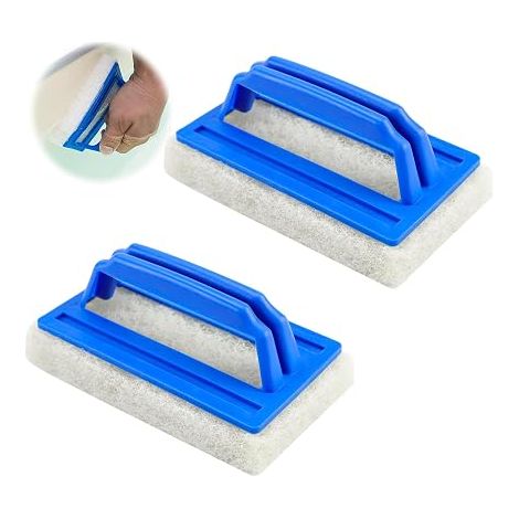 Set mit 2 Poolreinigungsbürsten – Zum Entfernen von Poolflecken und Moos – Blau (1/5)