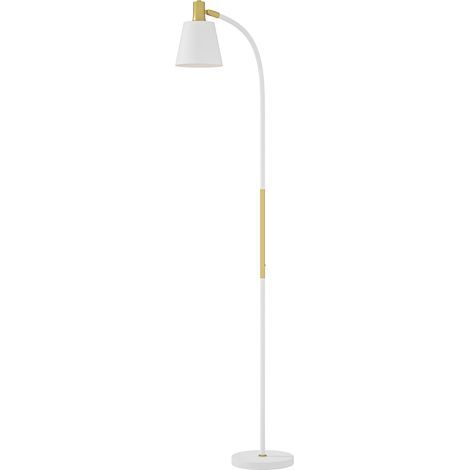 Lampadaire d'intérieur Lampadaire de salon réglable en hauteur 127-160 cm avec interrupteur, douille E27, blanc (1/5)