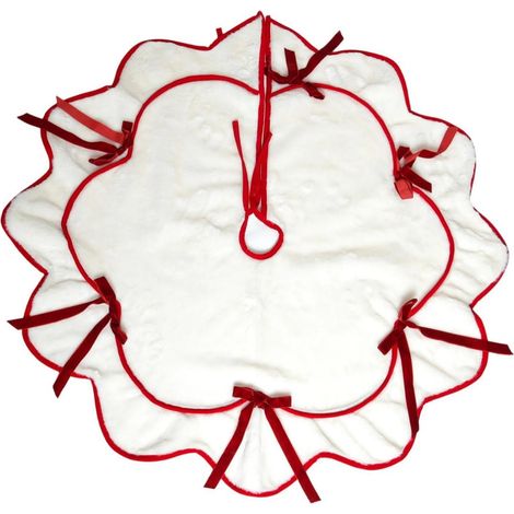 JSSEVN - Manta navideña con borde festoneado, falda de felpa suave con ribete de cinta para sala de estar, decoración de escenas, manta para fiestas (L) (1/5)