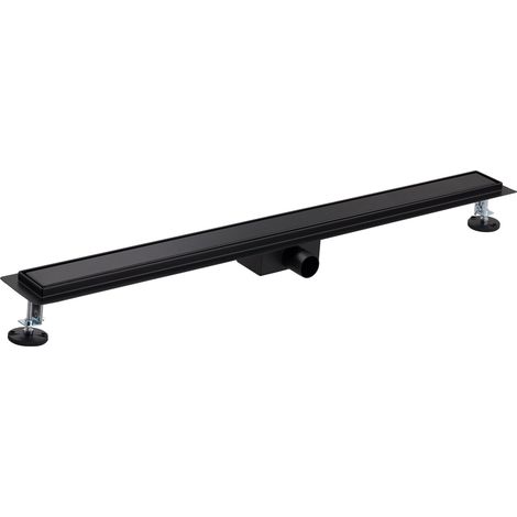 Canaleta de ducha italiana con rejilla color negro mate, para enlosar NOYON & THIEBAULT 70x900 - Ø40