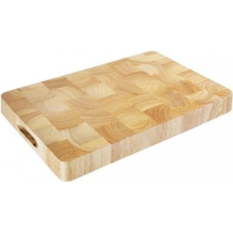 Planche à découper rectangulaire (L)455 x (P)305 x (H)45 mm, en bois d'hévéa