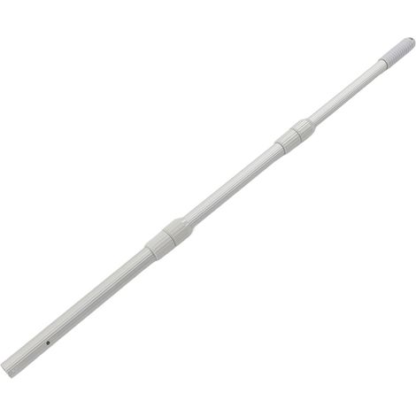 Manche télescopique pour nettoyeur de piscine, poignée en alliage d'aluminium renforcé, épuisette, perche de sauvetage de 120 cm avec trou de suspension (64,5 cm / 2,5 pouces).