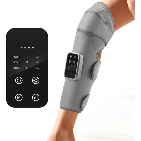 2 in1 massage jambe,ménage massager mollet appareil circulation sanguine jambes avec 3 modes de massage, 3 niveaux de chaleur Couverture complète du genou et du mollet Sangles à 360° (1/5)