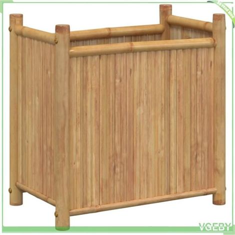 Jardinière surélevée - FAFEICY - 366462 - Bambou naturel - 50 x 30 x 50 cm - Anti-parasites (1/5)