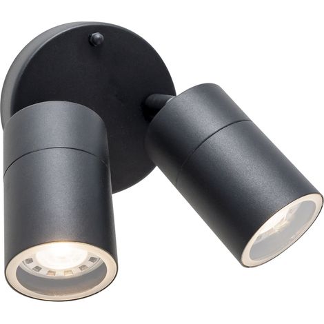Pixa Double aplique de uso interior doble para bombilla Gu10 en color negro (1/5)