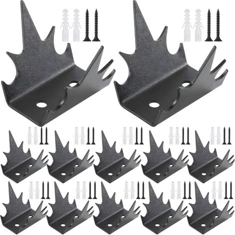 Lot de 12 pointes métalliques anti-escalade pour clôtures (1/4)