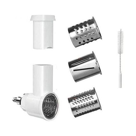 Accessoire de Trancheuse de légumes pour KitchenAid Robot Pâtissier, Râpe à Fromage, Râpe à Légumes avec 3 Lames en Acier Inoxydable,Accessoire de Râpe Coupe-légumes (1/4)