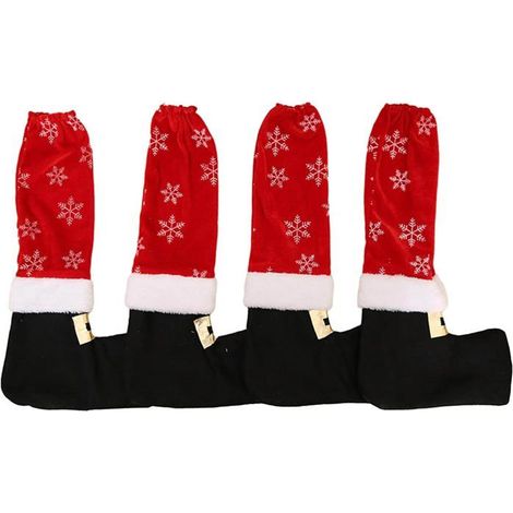 Protège-pieds de table et de chaise de Noël - KAGOLOW - Lot de 4 - Tissu non tissé - Antidérapants (1/4)