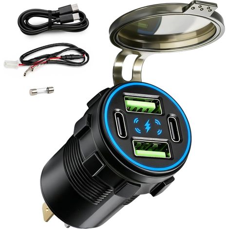 132W 4 Port Prise USB 12V Chargeur de Voiture USB-A 36W USB-C 30W Double 36W USB-A (1/5)