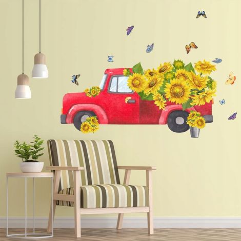 Adesivi murali per auto 116x83 cm, impermeabili, ideali per la cameretta dei bambini. (1/2)
