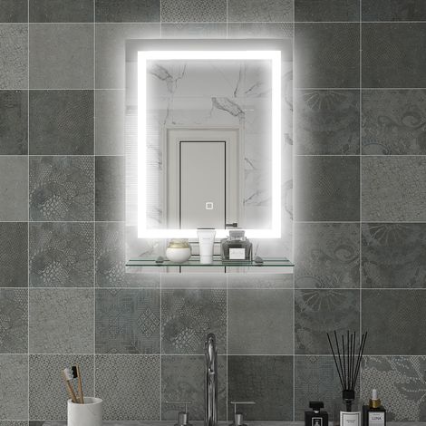 Miroir rectangulaire mural lumineux LED salle de bain, 70 x 50 cm (1/5)