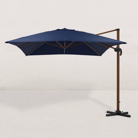 Parasol déporté carré effet bois 300x400 cm