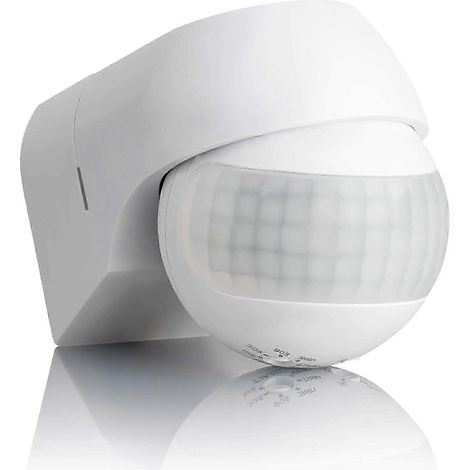Capteur extérieur IP44, montage mural, détecteur de mouvement infrarouge, compatible LED (1/4)