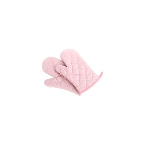 Guanti da cucina extra large trapuntati in cotone e poliestere, guanti da cucina di alta qualità resistenti al calore, 1 paio, rosa. - Crezuo