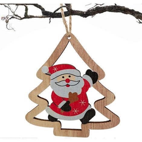 Décorations de Noël - Panneaux à suspendre au sapin de Noël - Panneaux en bois à accrocher au sapin de Noël, au mur, à la porte, à la fenêtre et pour la décoration intérieure (n° 20) (1/5)