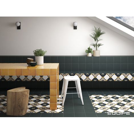 Carrelage effet carreau ciment BAUHOME UNI 20x20cm Gris Foncé. Anthracite - Mat - boîte de 1 m2 20x20 cm Gris Foncé, Anthracite - Mat - boîte de 1 m2 (1/4)