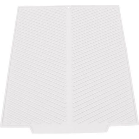 Tapis de séchage de vaisselle en Silicone, 485x405mm, résistant à la chaleur, antidérapant, pour comptoir de cuisine, pour la maison, blanc. (1/5)