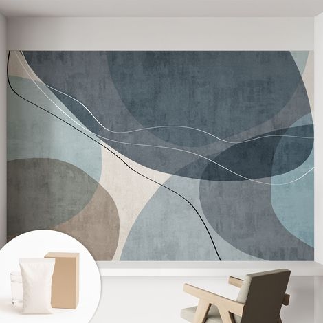 Tapete Vliestapete mit Kleber modern Wohnzimmer - Wanddeko Schlafzimmer - Tapete mit Motiv Moderne Abstraktion 152x104 cm