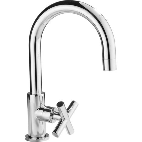 Robinet de lavabo lave-mains chromé design 24 cm ideal pour petits espaces