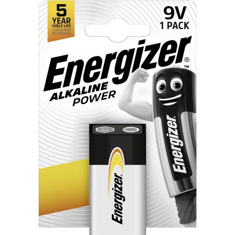 Pile alcaline 9V - ENERGIZER - Type 6LR61 - 9V - Technologie alcaline - Format prismatique - Performance fiable (1/3)