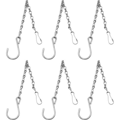 Lot de 6 crochets de 50 cm pour fauteuil suspendu - Chaîne de suspension pour pot de fleurs suspendu - Chaîne à maillons (1/5)