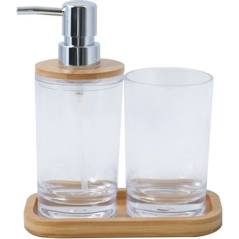 Lot de 3 accessoires de salle de bain MATEA Transparent MSV (1/5)
