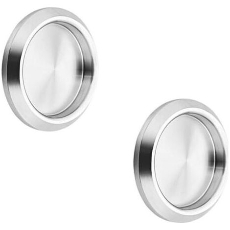 Poignées de porte coulissante, poignées intérieures dissimulées de 68 mm, poignées rondes en acier inoxydable 304 pour portes coulissantes, miroirs, portes coulissantes et armoires. (1/4)
