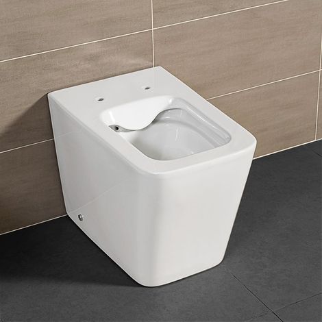 Wc filomuro Rimless serie Malaga in ceramica bianco lucido (1/5)