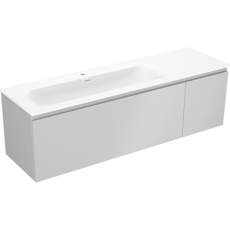 Mexen Orio meuble de salle de bain 160 cm avec lavabo Vela gauche, 1S, 1D, gris mat/blanc mat - 91A13-16047-3-BBFF62-W23L01 (1/5)