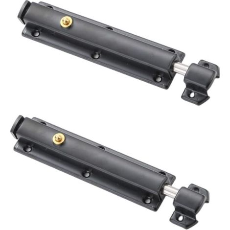 Serrure de porte intérieure avec bouton-poussoir à ressort, serrure automatique noire de 12,7 cm (5 pouces) (1/4)