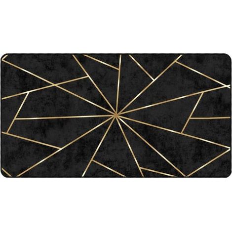 Tapis lavable noir et or, 80 x 150 cm (1/5)