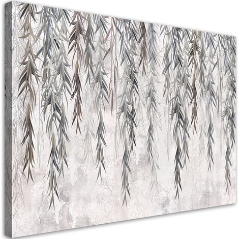 Quadro su tela, Piante tropicali in grigio su cemento - 60x40 (1/5)