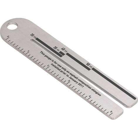 2 règles de mesure d'épaisseur en fibre de verre de 5 pouces, jauge de bardeau, outil de mesure de bande pour mesurer et analyser l'épaisseur des panneaux de toiture. (1/5)
