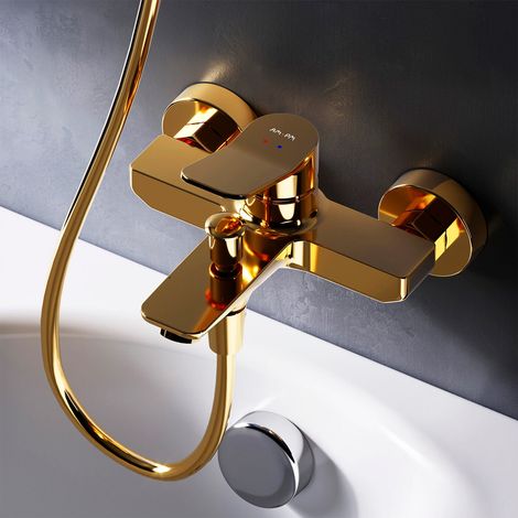 AM.PM Badewannenarmatur Wannenarmatur Gold Einhebelmischer Wandmontage Bad Messing Badewannen Armaturen