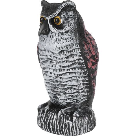 Fausse statue de hibou décorative pour jardin extérieur, répulsif en plastique, leurre de chasse 1021‑1 (1/5)