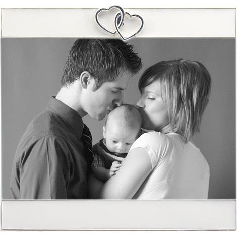 Cadre photo cœurs entrelacés pour photos de 13 x 18 cm, dimensions 17 x 18 cm (1/2)