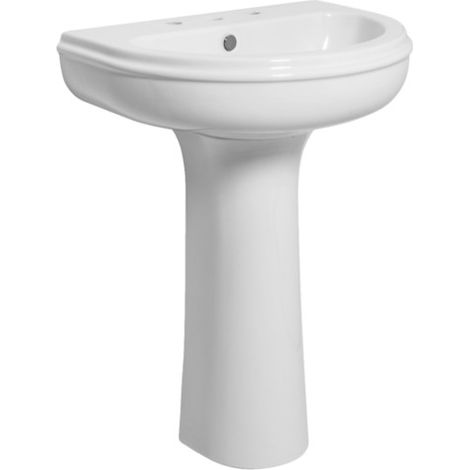 Lavabo Charme sospeso/su colonna cm. 70x51 monoforo in ceramica (1/2)