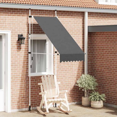 Store banne rétractable, à commande manuelle, 100 cm, anthracite