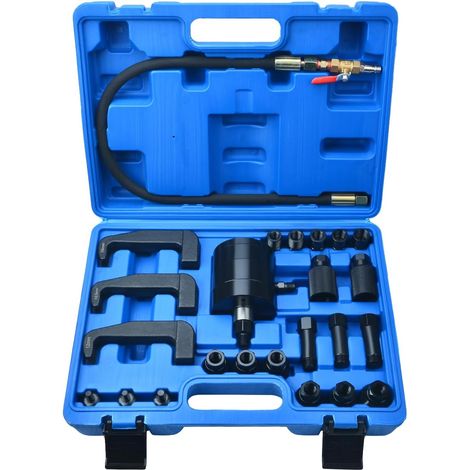 24pcs Kit Extracteur d'Injecteur Pneumatique pour Moteurs Diesel, Vibration à Air 5-8 Bars, avec Crochet Extracteur d'Injecteur, 19 Adaptateurs, Tuyau de Rallonge (1/5)
