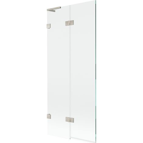 Paroi de baignoire Mexen Lunar L 2 volets gauche 80 x 150 cm, transparent, nickel brossé - 897L-080-100-97-00-L (1/5)