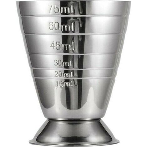 Verre doseur à cocktail en acier inoxydable de 75 ml, 5 cuillères à soupe, pour cocktail (1 pièce) (1/5)