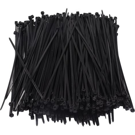 1000 attaches câbles nylon robustes 8 pouces résistantes UV 40 lbs pour intérieur extérieur auto-bloquantes noires (1/5)