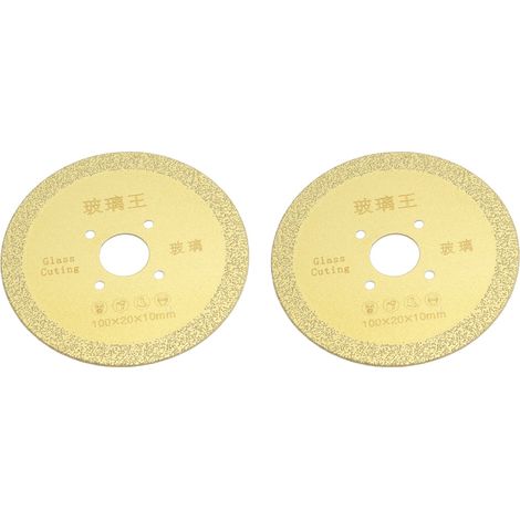 2 lames de scie diamantées céramiques de 100 mm pour meuleuse d'angle, pour découpe de porcelaine, 100 x 10 mm / 3,9 x 0,4 po (1/5)