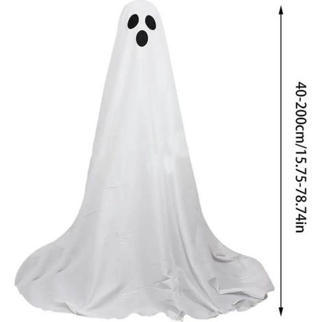 Halloween Ghost Light Up Creepy LED Light Standing White Ghost LED Décoration Éclairée Géant Fantômes Mignons pour les Vacances (1/5)