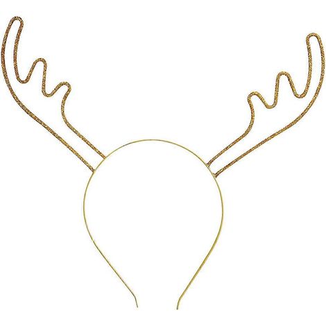 Bandeau à paillettes en forme de bois de cerf pour Noël, accessoire de coiffure original pour enfants et adultes (doré) - Idéal pour les déguisements, les fêtes et le cosplay.-Golden (1/2)
