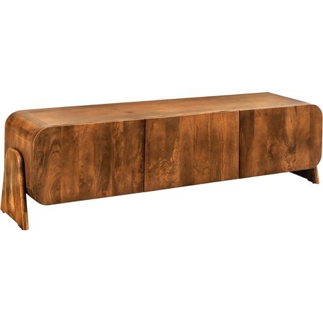 Mueble TV 160 cm madera maciza marrón – Colección NATURA