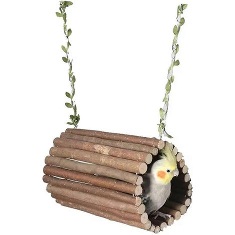 Nid d'oiseau en seau de branches, jouet pour perroquet, balançoire, perchoir en bois, support pour oiseaux, accessoires pour perroquets, suspension pour cage à oiseaux (1/5)