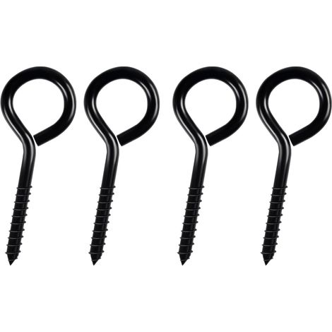Oogschroef - Acier Inoxydable - Charge Maximale 180 Kg - Diamètre Extérieur 45 Mm - Longueur Totale 127 Mm - Noir - Lot De 4 (1/5)