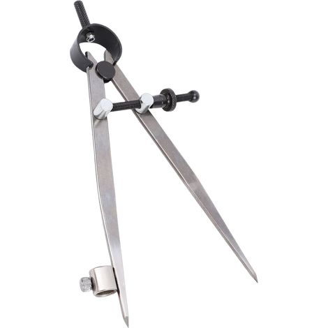 Compas à rainurer en cuir de 15 cm avec porte-crayon, compas à ressort à espacement réglable, compas à ailettes pour le dessin technique du bois (1/5)